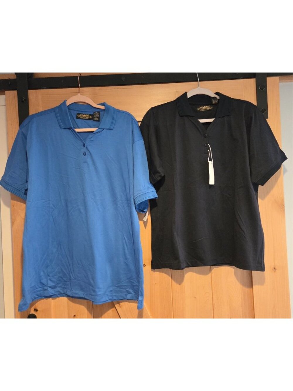 New! Lot of 2 Eagle Dry Goods Womens Size XL Golf Polo Shirt Blue Black